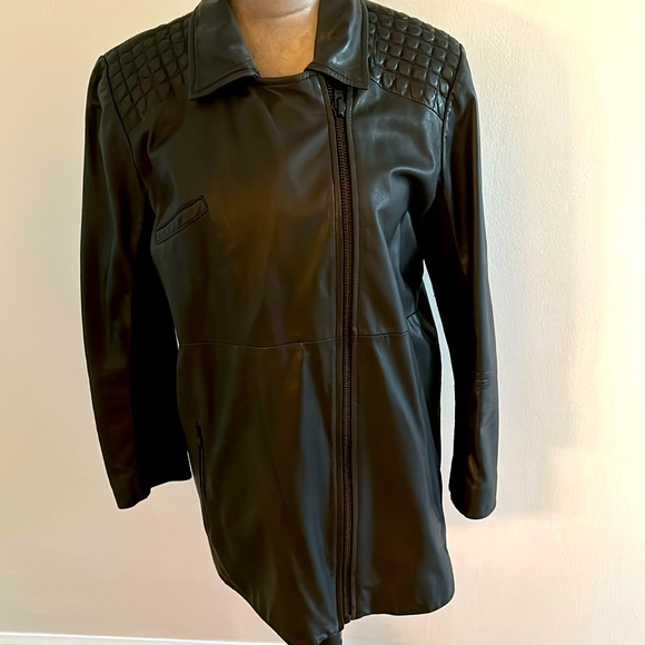 Trouve Black Leather Jacket in good condition. - Picture 1 of 4
